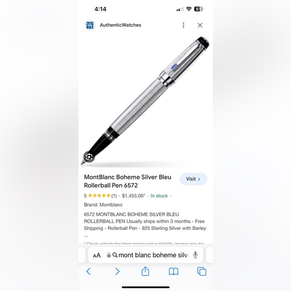 Mont Blanc Accessories - Montblanc Boheme Arabesque Azur 925er Sterling Silber Rollerball